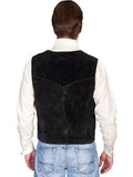 Scully BLACK CALF SUEDE SNAP FRONT VEST - Scully Leather