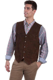 Scully BROWN CALF SUEDE SNAP FRONT VEST - Flyclothing LLC