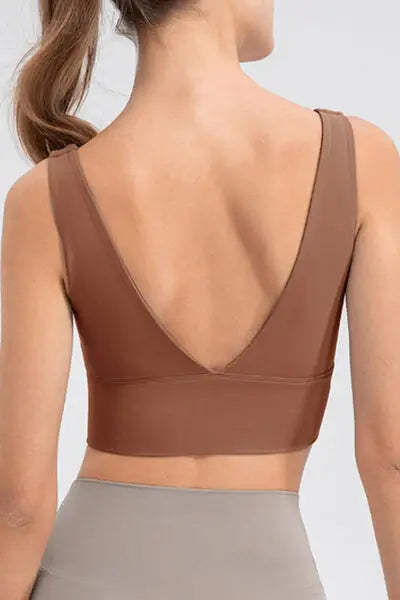 Scoop Neck Wide Strap Active Tank - Trendsi - Flyclothing LLC