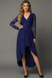 Lace High-Low V-Neck Dress - Trendsi