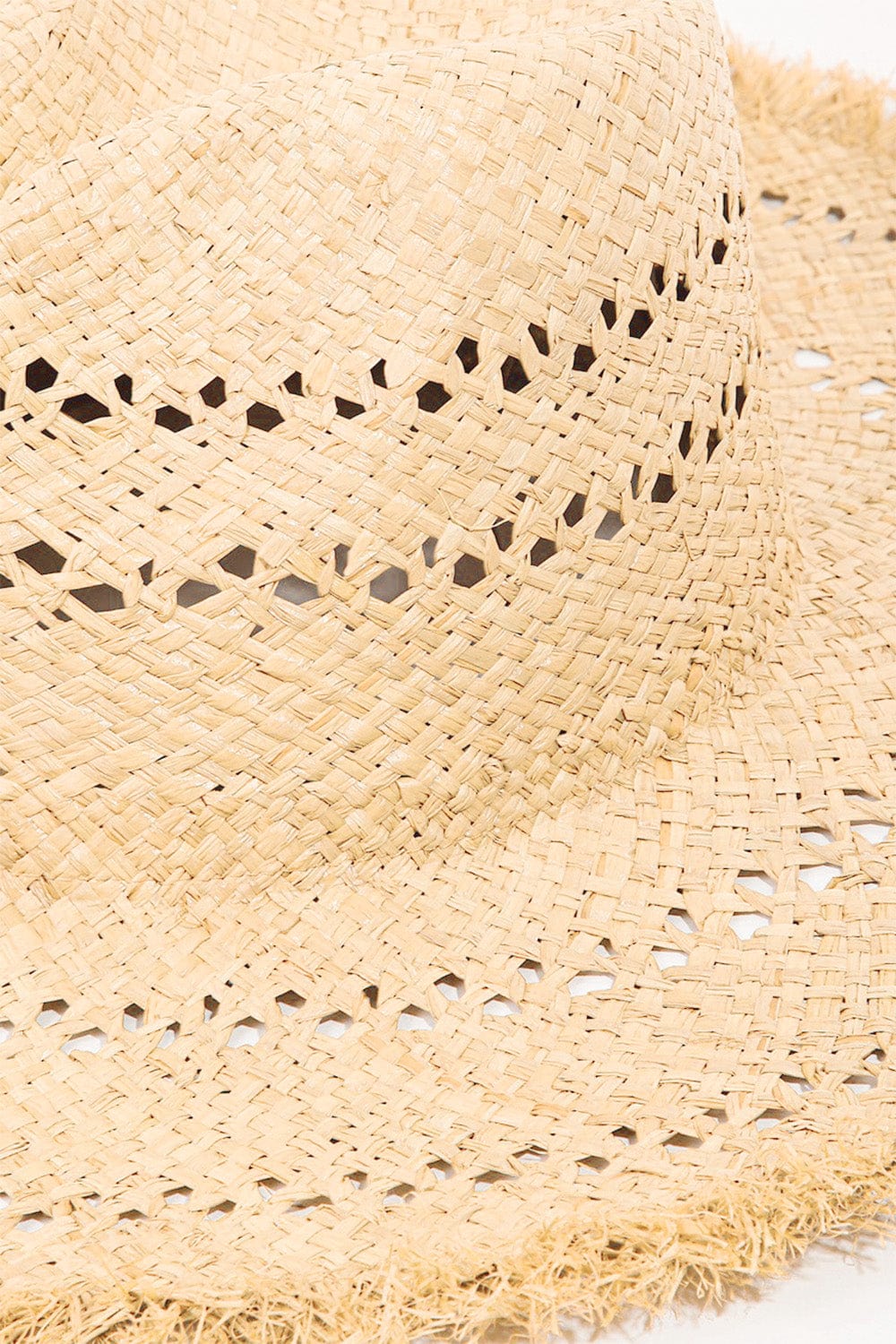 Fame Openwork Raw Hem Weave Hat - Trendsi