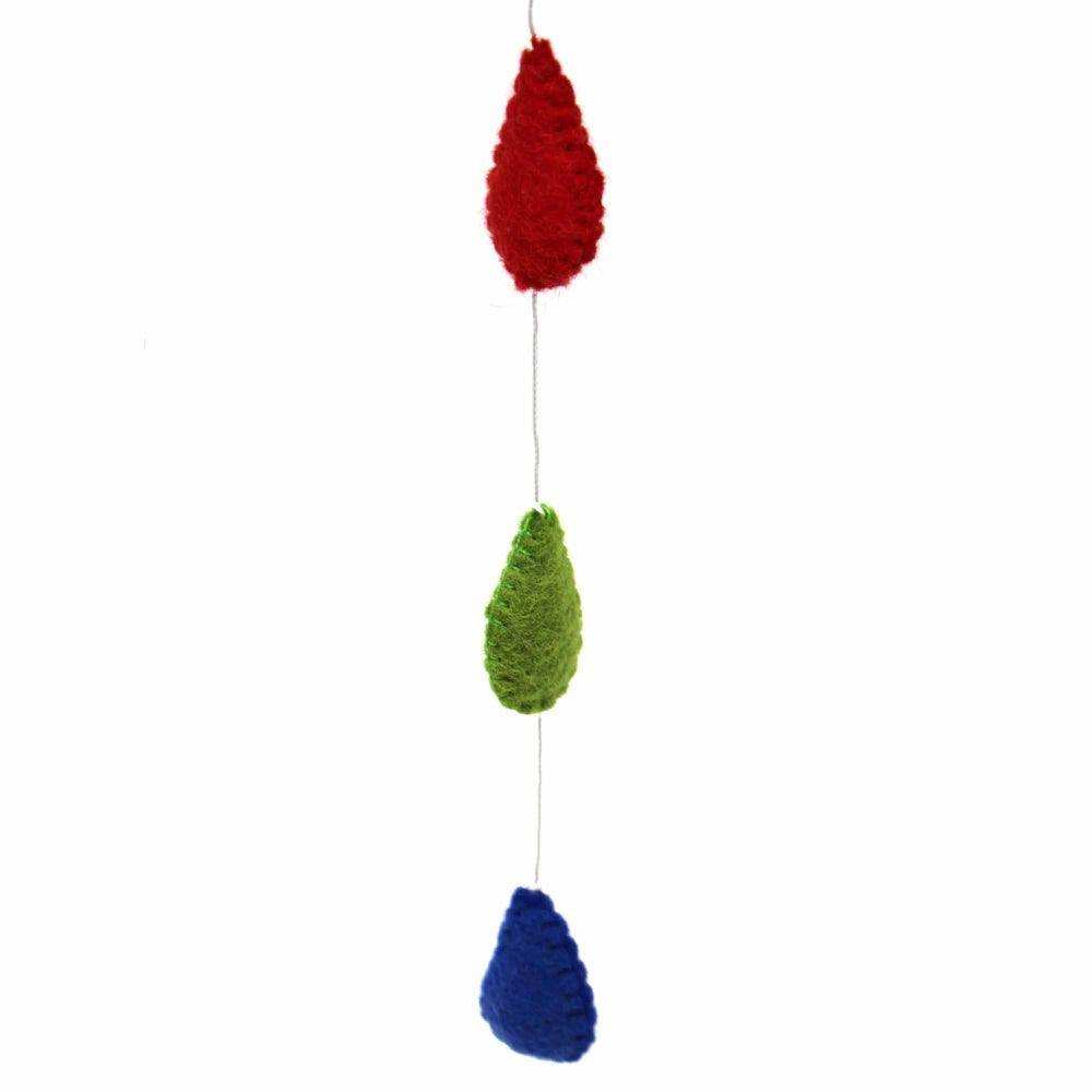 Rainbow Raindrops Felt Mobile Hanging Room Decor - Global Groove Direct - Flyclothing LLC