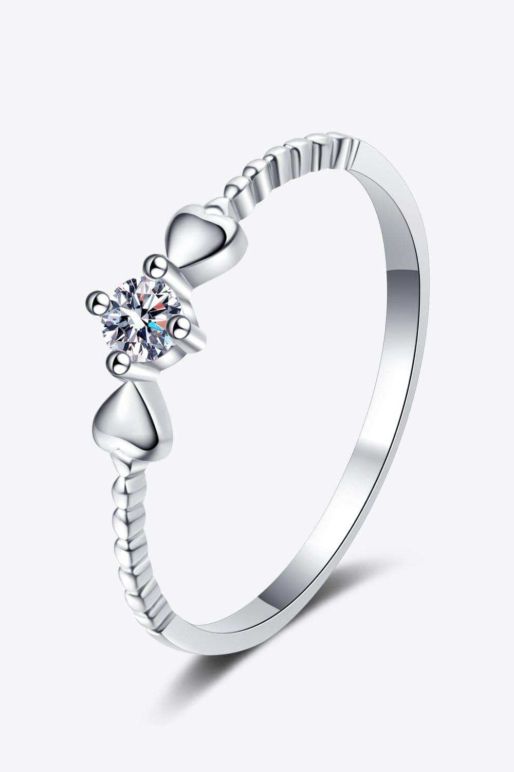 Moissanite Heart 925 Sterling Silver Ring - Trendsi - Flyclothing LLC