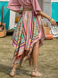 Printed High Waist Handkerchief Hem Skirt - Trendsi - Flyclothing LLC