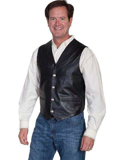 Scully BLACK /SOFT TOUCH LAMB LAPEL VEST - Scully Leather - Flyclothing LLC