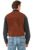 Scully CAFE BROWN LAPEL VEST - Scully Leather