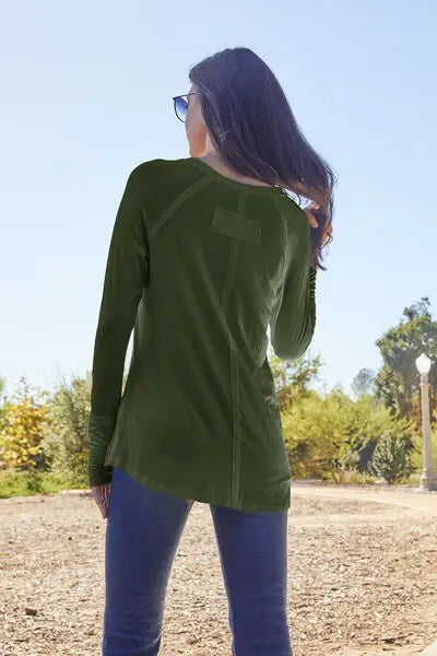 Basic Bae Full Size Round Neck Long Sleeve T-Shirt - Trendsi - Flyclothing LLC
