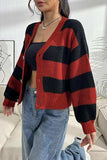 Striped Button Up Dropped Shoulder Cardigan - Trendsi - Flyclothing LLC
