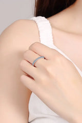 Moissanite 925 Sterling Silver Half-Eternity Ring - Trendsi - Flyclothing LLC