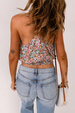 Floral Surplice Neck Top - Trendsi