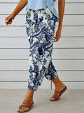 Printed Tied Cropped Pants - Trendsi - Flyclothing LLC