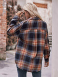 Plaid Dropped Shoulder Longline Shirt - Trendsi - Flyclothing LLC