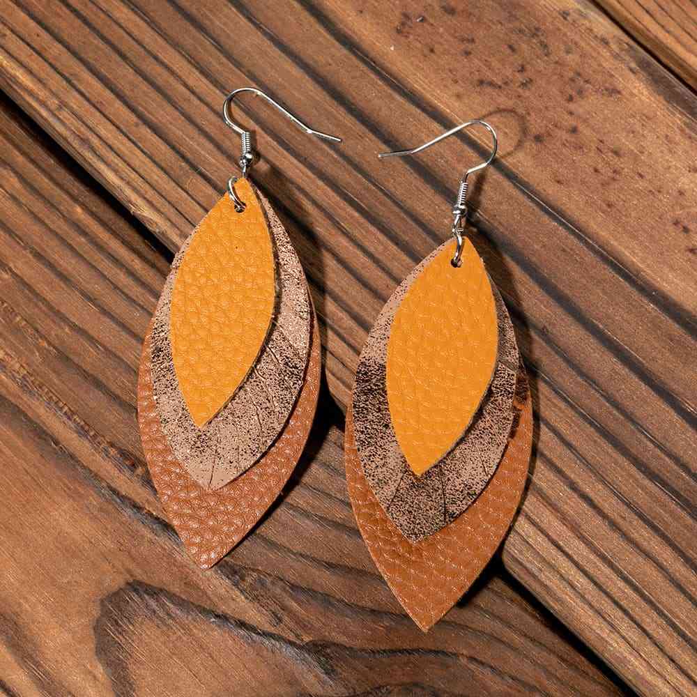 PU Leather Drop Earrings - Trendsi - Flyclothing LLC