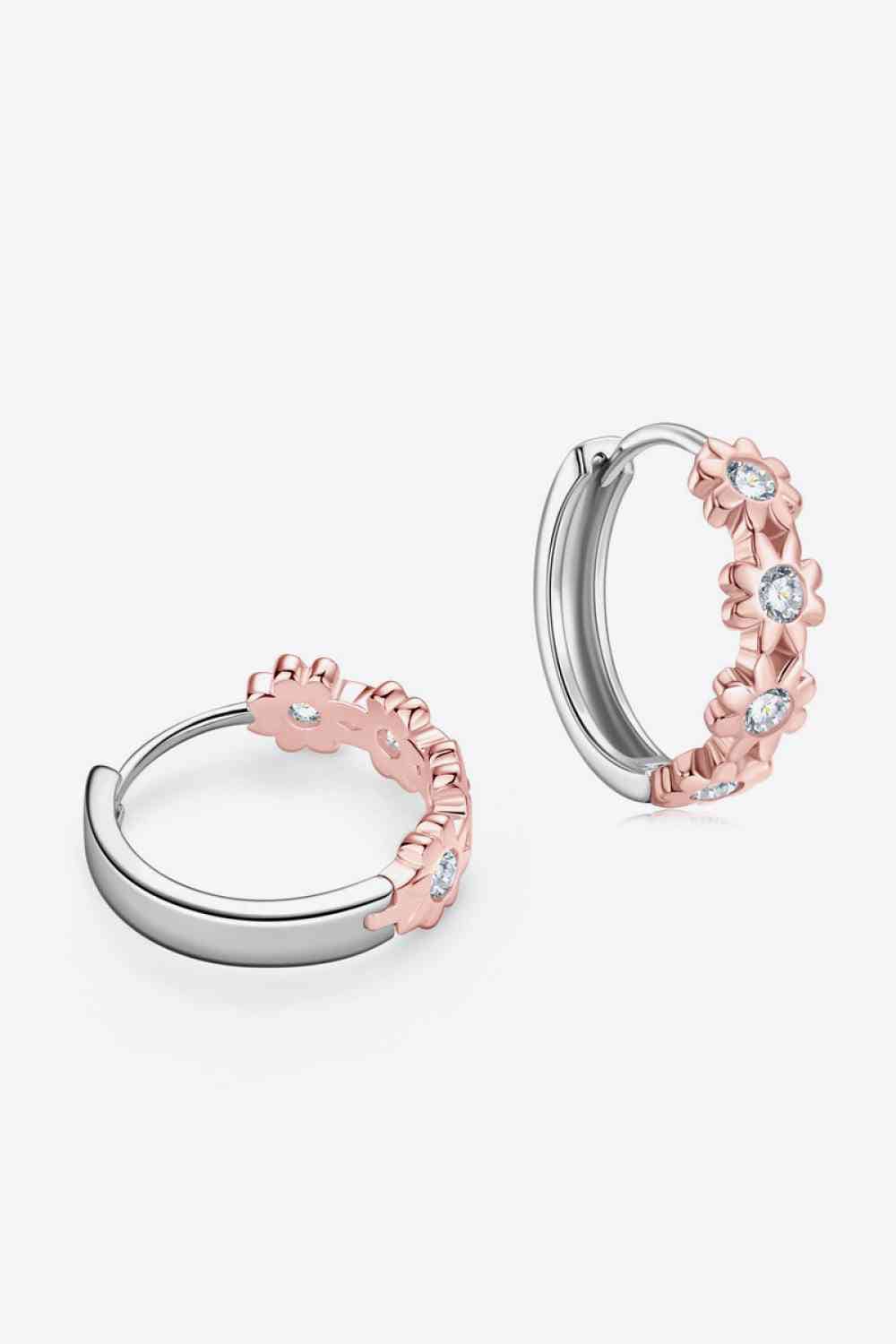 Moissanite 925 Sterling Silver Huggie Earrings - Trendsi - Flyclothing LLC