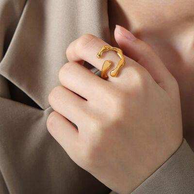 18K Gold-Plated Irregular Open Ring - Trendsi - Flyclothing LLC