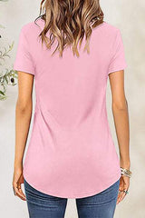 Crisscross Short Sleeve T-Shirt - Trendsi - Flyclothing LLC