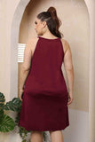 Plus Size Cutout Round Neck Sleeveless Dress - Trendsi - Flyclothing LLC
