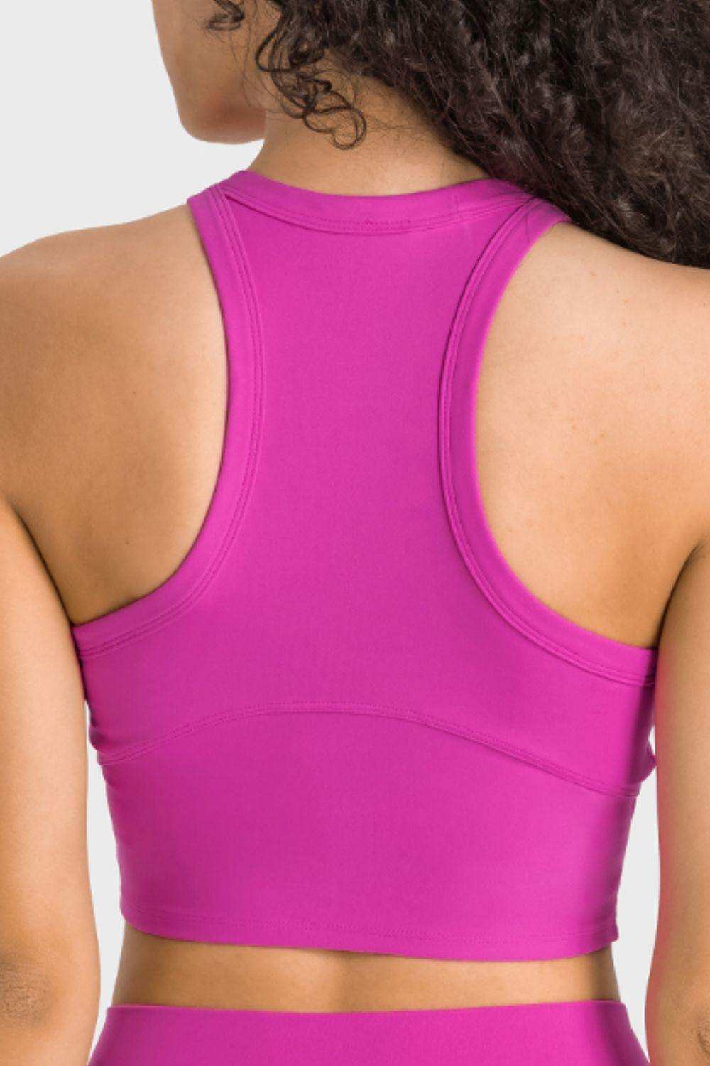 Racerback Cropped Sports Tank - Trendsi - Flyclothing LLC