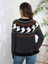 Ghost Button Up Long Sleeve Cardigan - Trendsi - Flyclothing LLC