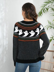 Ghost Button Up Long Sleeve Cardigan - Trendsi