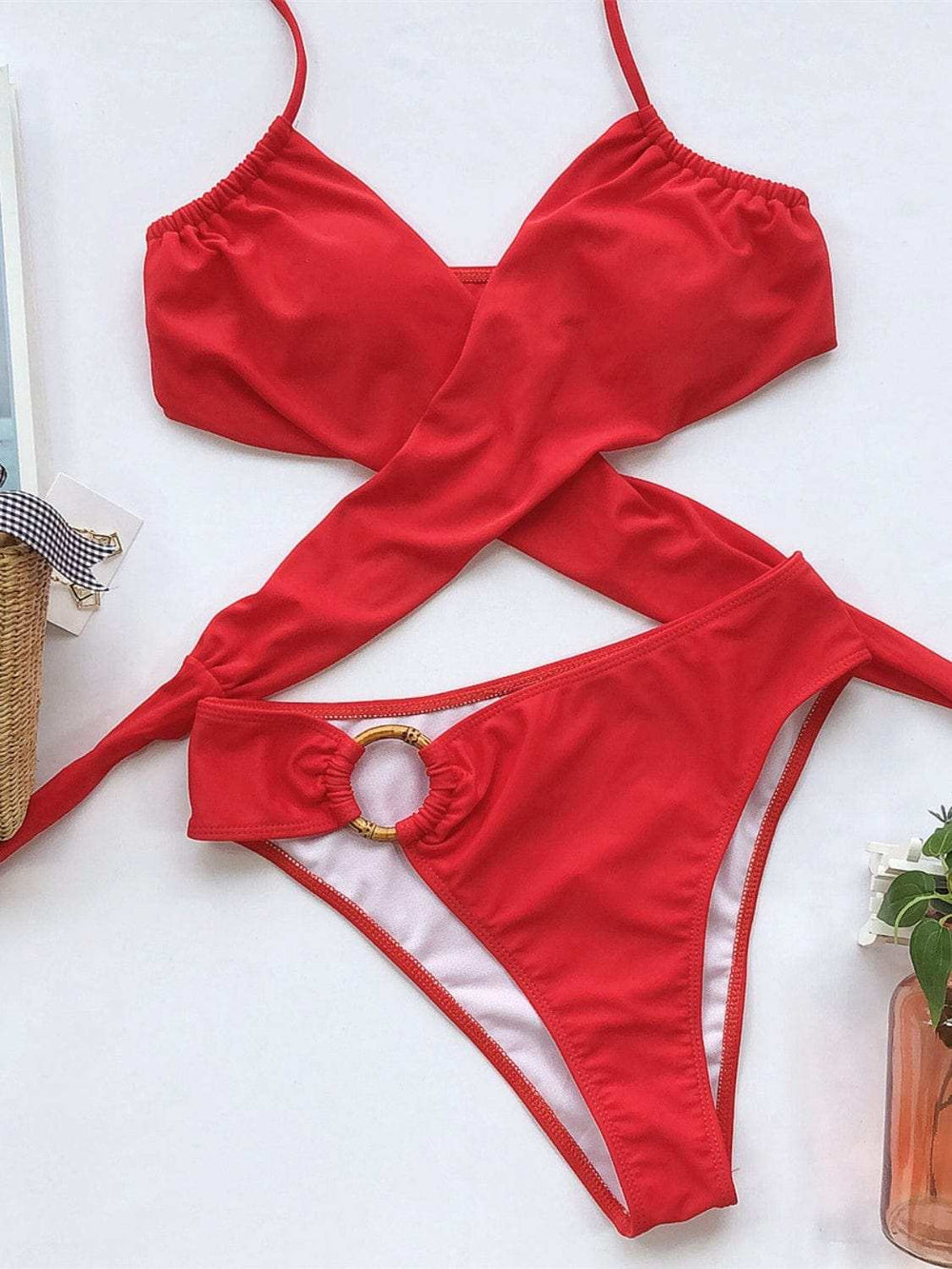 Halter Neck Two-Piece Bikini Set - Trendsi - Flyclothing LLC