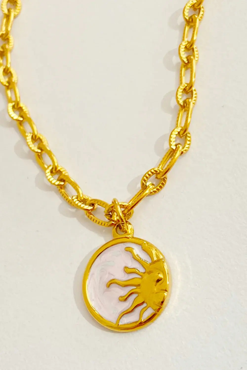 Round Pendant Stainless Steel Necklace - Trendsi - Flyclothing LLC