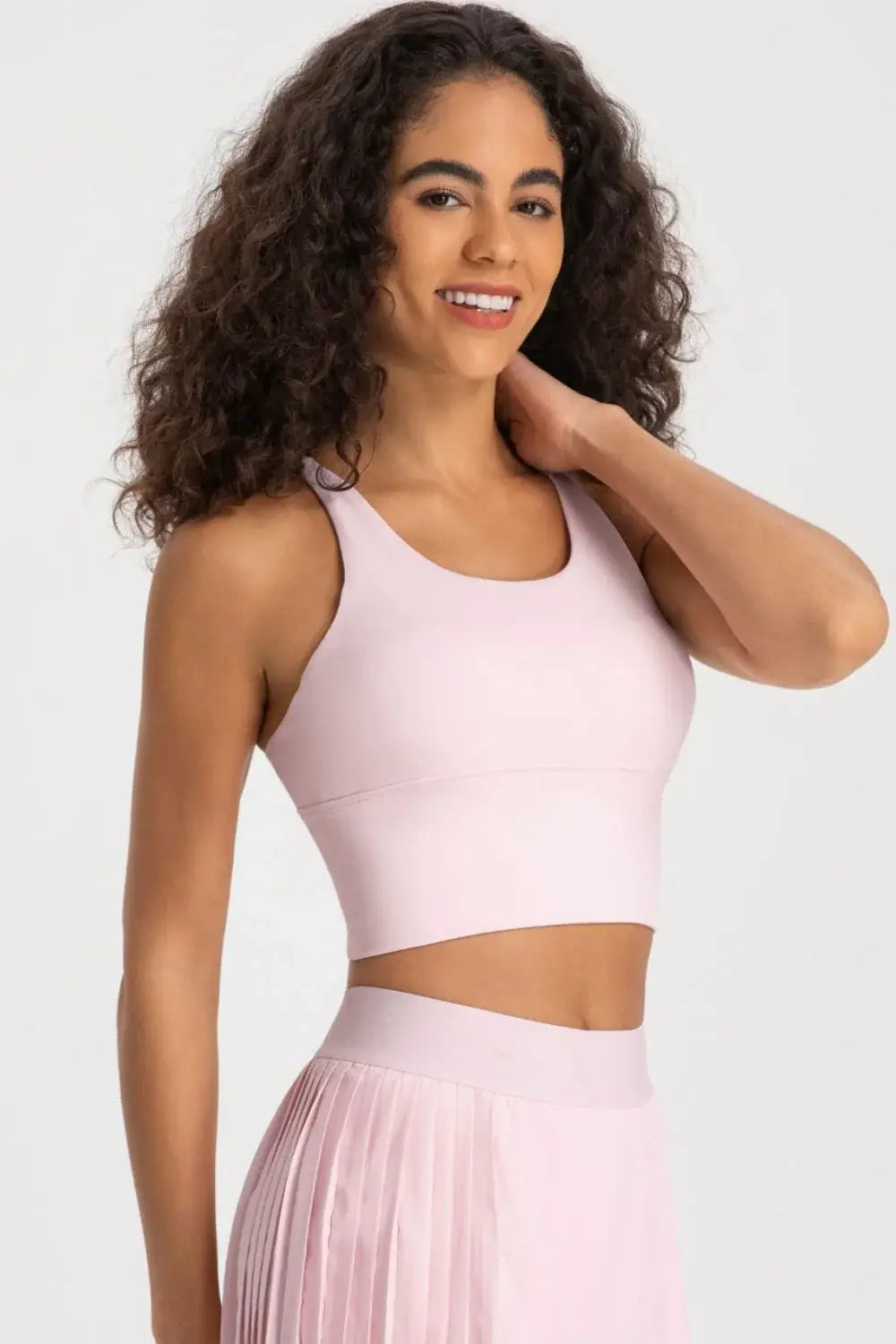Crisscross Back Ladder Detail Sports Bra - Trendsi - Flyclothing LLC