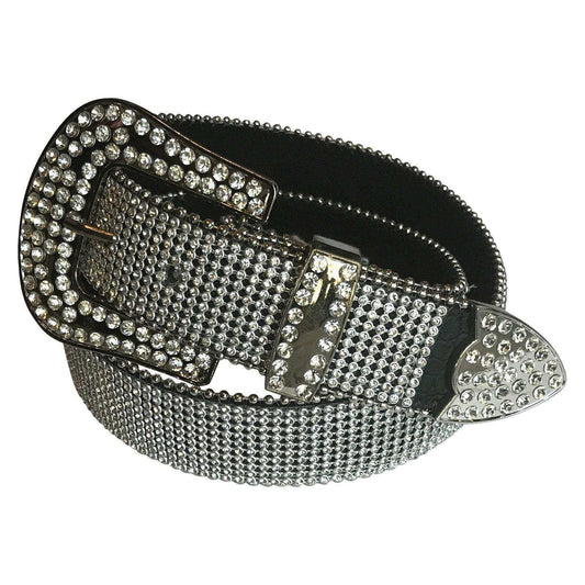 Rhinestone Ostrich Pattern Genuine Leather Western Belt - Rockmount Clothing - Flyclothing LLC