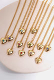 Zircon Heart Shape 14K Gold-Plated Pendant Necklace - Flyclothing LLC