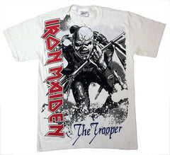 Iron Maiden Trooper T-Shirt (White) - Iron Maiden
