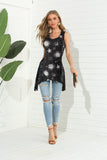Printed Scoop Neck Strappy Tank - Trendsi