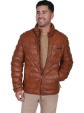 Scully COGNAC SOFT LAMB RIBBED LEATHER JACKET - Scully Leather