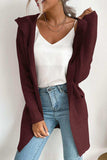 Ribbed Open Front Hooded Cardigan with Pockets - Trendsi - Flyclothing LLC