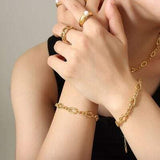 18K Gold-Plated Titanium Steel Bracelet - Trendsi - Flyclothing LLC