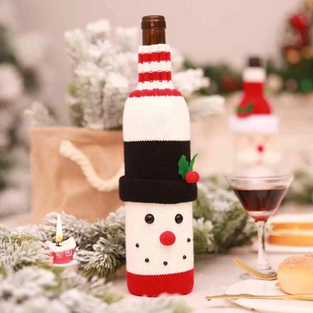 Christmas Knit Wine Bottle Cover - Trendsi - Flyclothing LLC