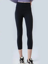 Wide Waistband Cropped Sports Leggings - Trendsi - Flyclothing LLC