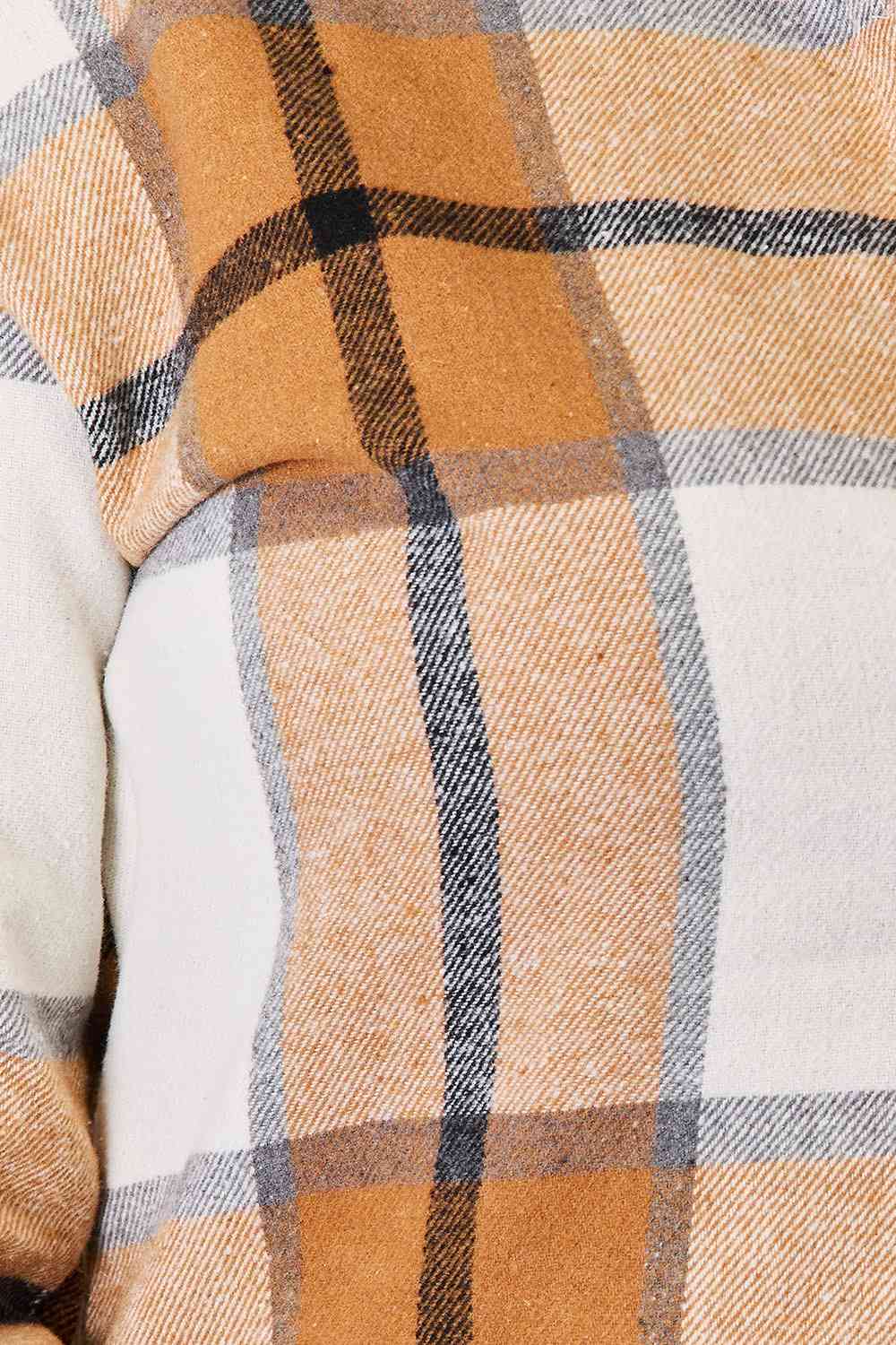 Double Take Plaid Print Dropped Shoulder Shirt - Trendsi - Flyclothing LLC