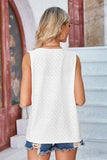 Eyelet Open Front Sleeveless Cardigan - Trendsi - Flyclothing LLC