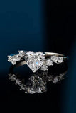 1 Carat Moissanite Heart 925 Sterling Silver Ring - Trendsi