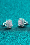 1 Carat Moissanite and Zircon Contrast Geometric Stud Earrings - Trendsi