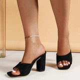 PU Leather Block Heel Pumps - Trendsi - Flyclothing LLC