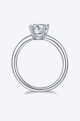 1 Carat Moissanite 925 Sterling Silver Solitaire Ring - Trendsi - Flyclothing LLC