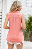 Ruched Johnny Collar Tank - Trendsi