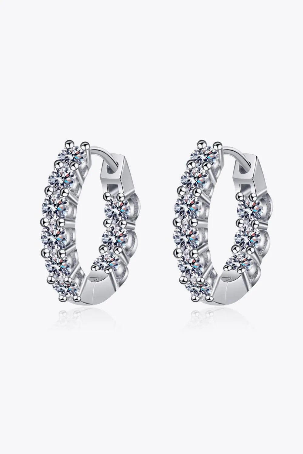 1.8 Carat Moissanite Hoop Earrings - Trendsi