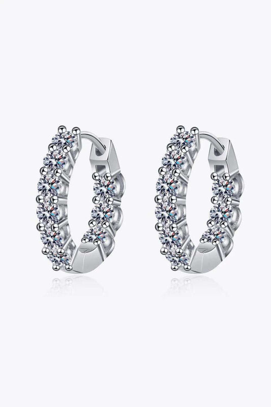 1.8 Carat Moissanite Hoop Earrings - Trendsi - Flyclothing LLC