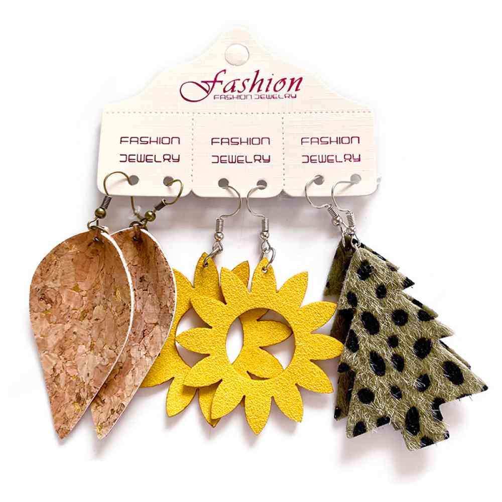 PU Earrings Set - Trendsi - Flyclothing LLC