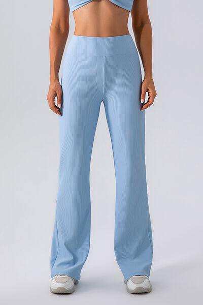 High Waist Straight Active Pants - Trendsi - Flyclothing LLC