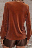 Ribbed Zip Up Long Sleeve T-Shirt - Trendsi - Flyclothing LLC