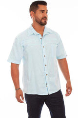 Scully AQUA SKY PALM EMBROIDERY - Scully Leather - Flyclothing LLC