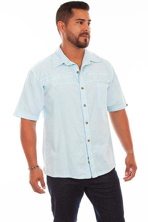 Scully AQUA SKY PALM EMBROIDERY - Scully Leather - Flyclothing LLC